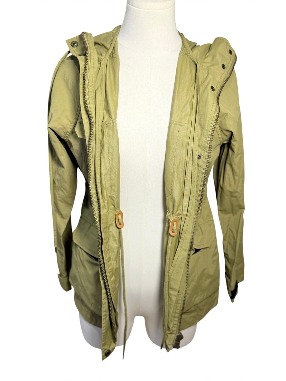 Tradlands Berkeley Anorak Utility Jacket Khaki Green Hooded XXS - Picture 2 of 10